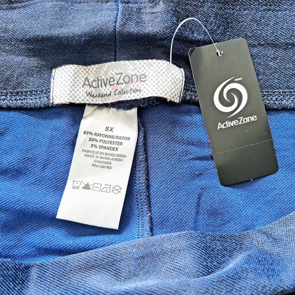 NEW PHOTOS! LEGGINGS, DRESS BLUES, SIZE 5X, DECORATIVE ZIP BACK ANKLES, STRETCHY - Picture 8 of 14